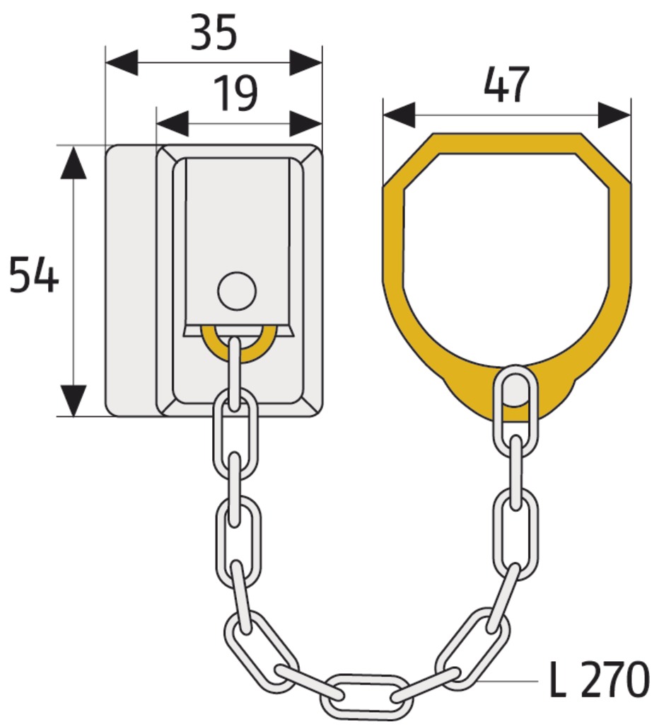 Ατσάλινη αλυσίδα για απλές πόρτες Abus SK89 , για περιορισμένο άνοιγμα